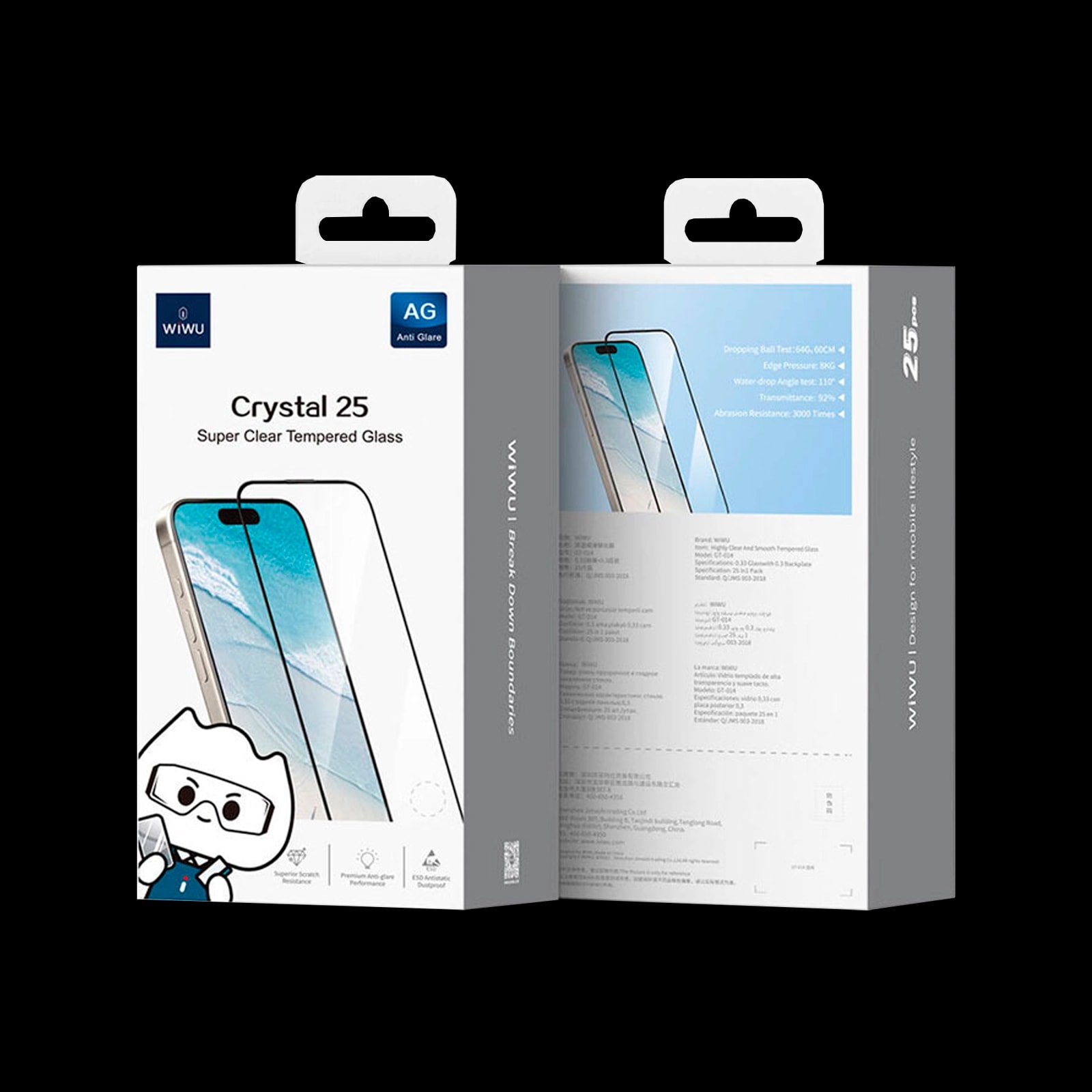 Защитное стекло Wiwu Crystal 25 Super Clear Tempered Glass