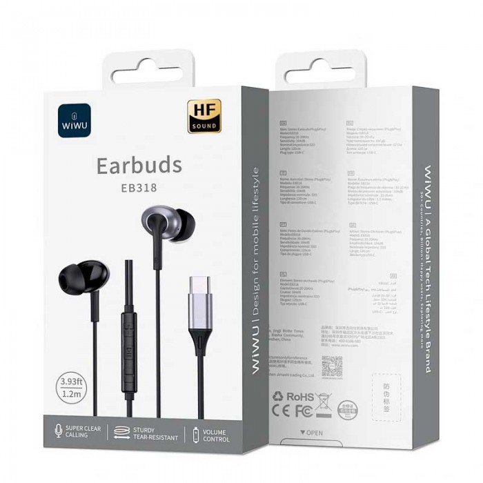 Проводные наушники Wiwu Earbuds EB318